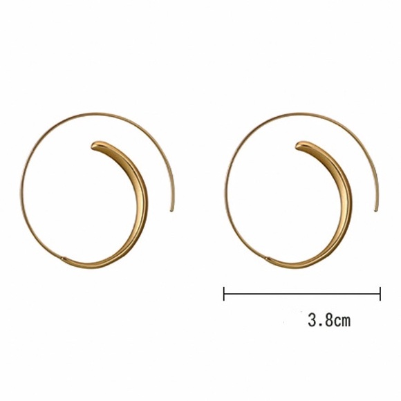 Any 2/$20! Matte Gold Threader Hoop Earrings - Picture 8 of 10
